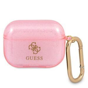 Guess GUAPUCG4GP Glitter tok Apple AirPods Pro készülékhez, rózsaszín