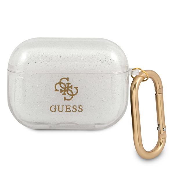 iTok webáruház - Guess Guess GUAPUCG4GT AirPods Pro tok – Glitter, átlátszó 1 Guess GUAPUCG4GT AirPods Pro cover Transparent Glitter Collection