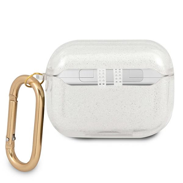 iTok webáruház - Guess Guess GUAPUCG4GT AirPods Pro tok – Glitter, átlátszó 2 Guess GUAPUCG4GT AirPods Pro cover Transparent Glitter Collection