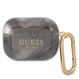 Guess GUAPUNMK AirPods Pro tok – Marble Collection, fekete