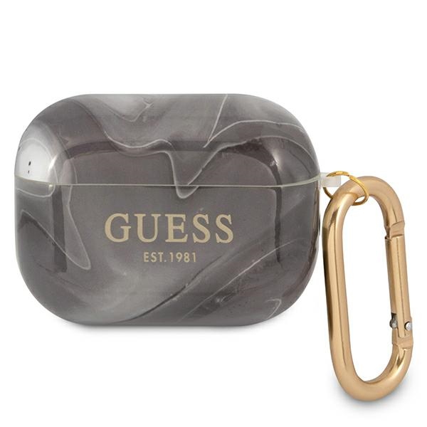 iTok webáruház - Guess Guess GUAPUNMK AirPods Pro tok – Marble Collection, fekete 1 Guess GUAPUNMK AirPods Pro cover black/black Marble Collection