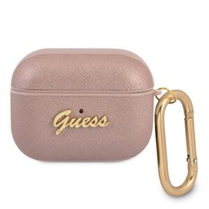 Guess GUAPSASMP AirPods Pro tok – Saffiano Script Metal Collection, rózsaszín