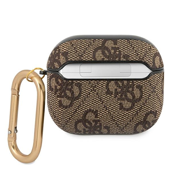 iTok webáruház - Guess Guess GUA34GSMW AirPods 3 tok – 4G Script Metal Collection, barna 2 Guess GUA34GSMW AirPods 3 cover brown/brown 4G Script Metal Collection