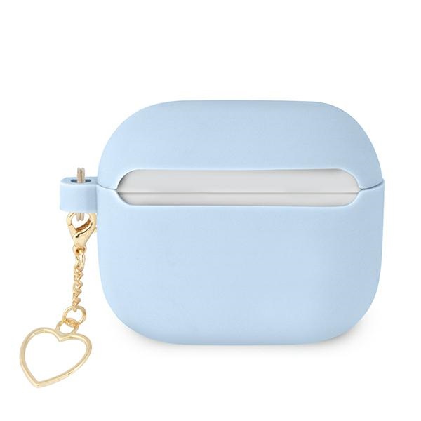 iTok webáruház - Guess Guess GUA3LSCHSB szilikon tok Apple AirPods 3 készülékhez – kék 2 Guess GUA3LSCHSB AirPods 3 cover blue/blue Silicone Charm Heart Collection