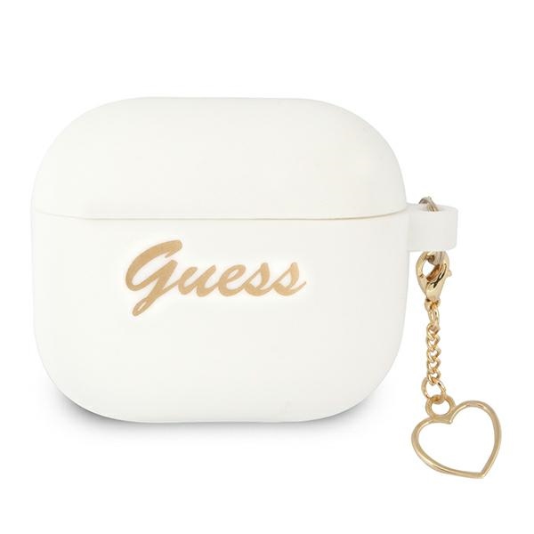 iTok webáruház - Guess Guess GUA3LSCHSH szilikon tok Apple AirPods 3 készülékhez – Charm Heart Collection, fehér 1 Guess GUA3LSCHSH AirPods 3 cover white/white Silicone Charm Heart Collection
