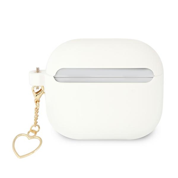 iTok webáruház - Guess Guess GUA3LSCHSH szilikon tok Apple AirPods 3 készülékhez – Charm Heart Collection, fehér 2 Guess GUA3LSCHSH AirPods 3 cover white/white Silicone Charm Heart Collection