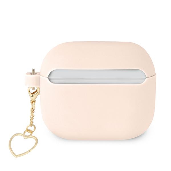 iTok webáruház - Guess Guess GUA3LSCHSP AirPods 3 szilikon tok – Charm Heart Collection 2 Guess GUA3LSCHSP AirPods 3 cover pink/pink Silicone Charm Heart Collection
