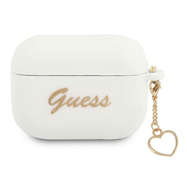 iTok webáruház - Guess Guess GUAPLSCHSH AirPods Pro szilikon tok – Charm Heart Collection, fehér 1 Guess GUAPLSCHSH AirPods Pro cover white/white Silicone Charm Heart Collection