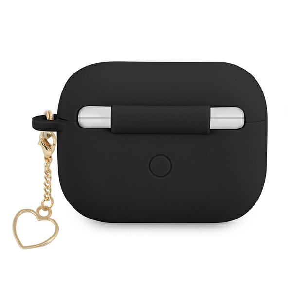 iTok webáruház - Guess Guess GUAPLSCHSK szilikon tok Apple AirPods Pro készülékhez – Charm Heart Collection 2 Guess GUAPLSCHSK AirPods Pro cover black/black Silicone Charm Heart Collection