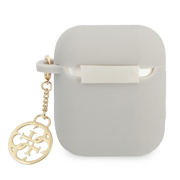 iTok webáruház - Guess Guess GUA2LSC4EG szilikon tok Apple AirPods 1/2-höz – Charm 4G Collection 2 Guess GUA2LSC4EG AirPods cover grey/grey Silicone Charm 4G Collection