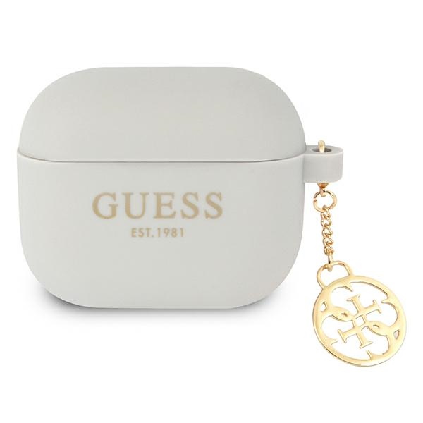 iTok webáruház - Guess Guess GUA3LSC4EG AirPods 3 szilikon tok – Charm 4G Collection, szürke 1 Guess GUA3LSC4EG AirPods 3 cover grey/grey Silicone Charm 4G Collection