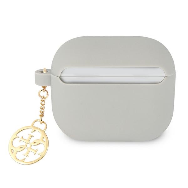 iTok webáruház - Guess Guess GUA3LSC4EG AirPods 3 szilikon tok – Charm 4G Collection, szürke 2 Guess GUA3LSC4EG AirPods 3 cover grey/grey Silicone Charm 4G Collection