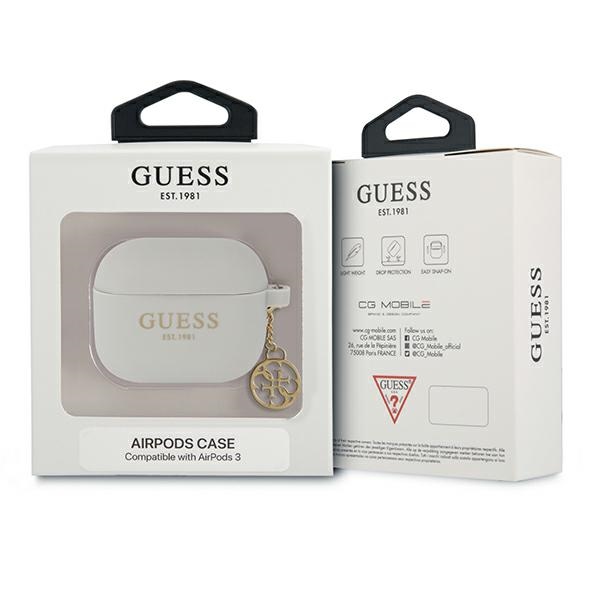 iTok webáruház - Guess Guess GUA3LSC4EG AirPods 3 szilikon tok – Charm 4G Collection, szürke 3 Guess GUA3LSC4EG AirPods 3 cover grey/grey Silicone Charm 4G Collection