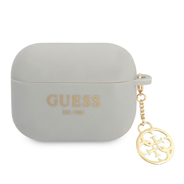 iTok webáruház - Guess Guess GUAPLSC4EG szilikon tok Apple AirPods Pro készülékhez – szürke 1 Guess GUAPLSC4EG AirPods Pro cover grey/grey Silicone Charm 4G Collection