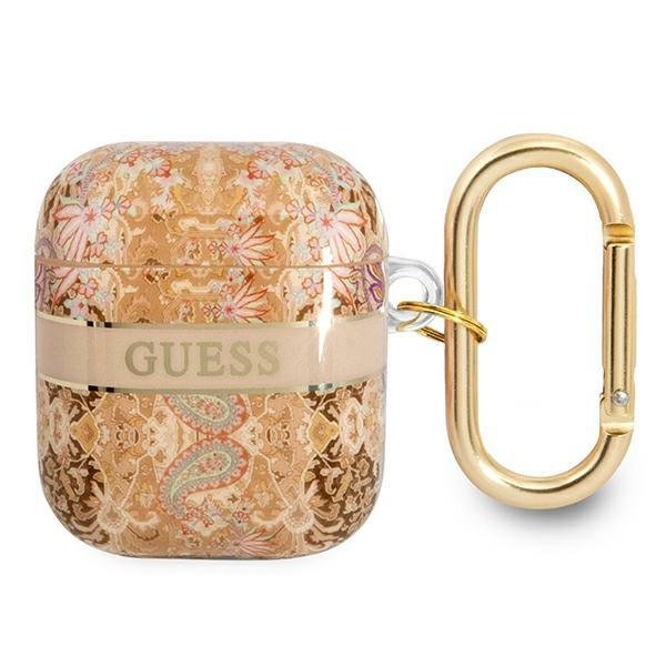 iTok webáruház - Guess Guess GUA2HHFLD AirPods tok – arany paisley mintával 1 Guess GUA2HHFLD AirPods cover gold/gold Paisley Strap Collection