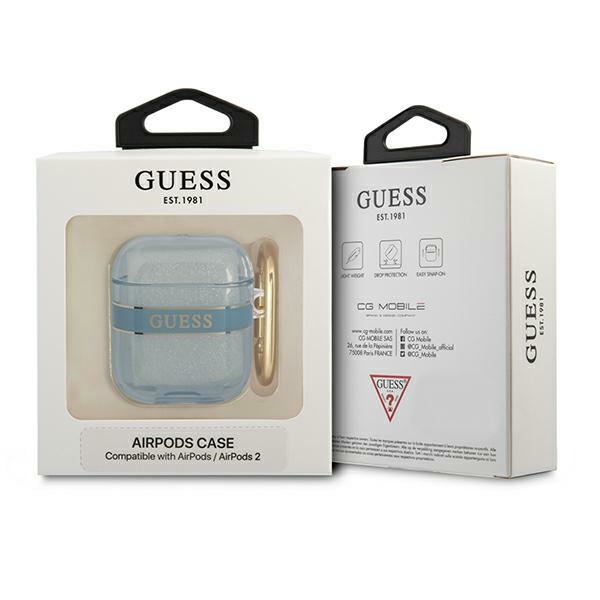 iTok webáruház - Guess Guess GUA2HHTSB AirPods tok, kék 3 Guess GUA2HHTSB AirPods cover blue/blue Strap Collection