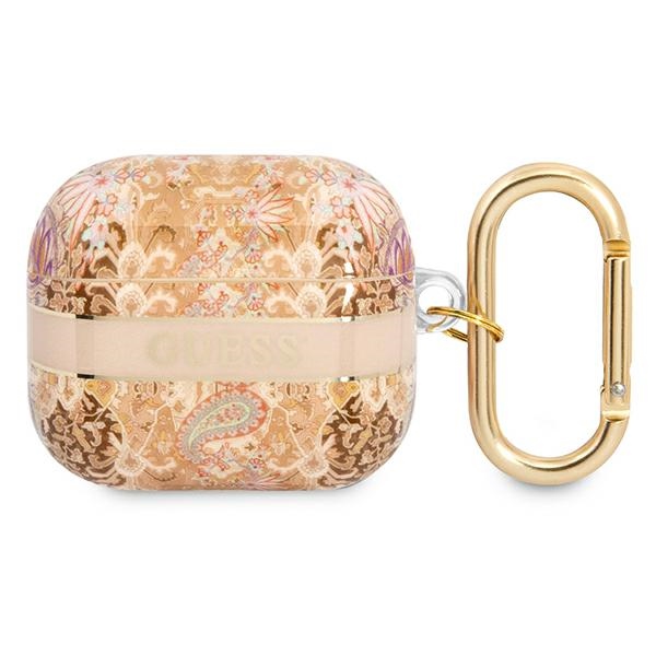iTok webáruház - Guess Guess GUA3HHFLD AirPods 3 tok – Paisley Strap Collection, arany 1 Guess GUA3HHFLD AirPods 3 cover gold/gold Paisley Strap Collection