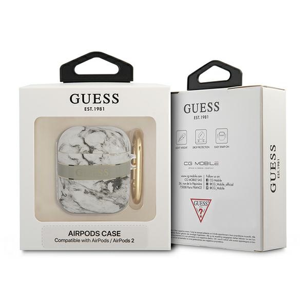 iTok webáruház - Guess GUA2HCHMAG AirPods cover grey/grey Marble Strap Collection 3 Guess GUA2HCHMAG AirPods cover grey/grey Marble Strap Collection