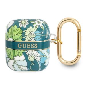 Guess GUA2HHFLN AirPods tok – Flower Strap Collection, zöld