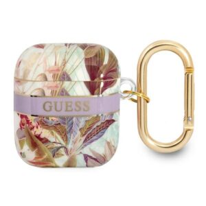 Guess GUA2HHFLU AirPods tok – lila virágmintás, pánttal