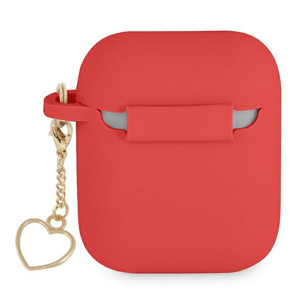iTok webáruház - Guess Guess GUA2LSCHSR szilikon tok Apple AirPods 1/2 készülékhez 2 Guess GUA2LSCHSR AirPods cover red/red Silicone Charm Heart Collection