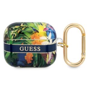 Guess GUA3HHFLB AirPods 3 tok – Flower Strap Collection, kék