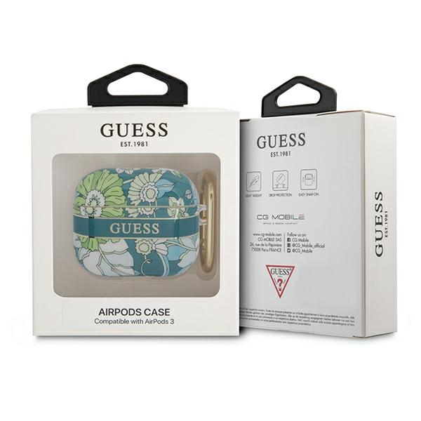iTok webáruház - Guess Guess GUA3HHFLN Flower Strap tok AirPods 3-hoz 3 Guess GUA3HHFLN AirPods 3 cover green/green Flower Strap Collection