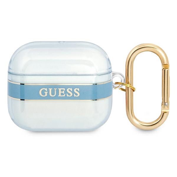iTok webáruház - Guess Guess GUA3HHTSB AirPods 3 tok – Strap Collection, kék 1 Guess GUA3HHTSB AirPods 3 cover blue/blue Strap Collection
