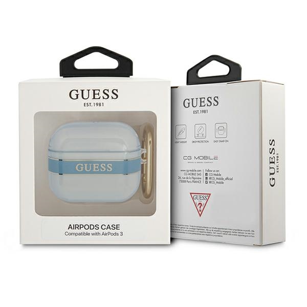 iTok webáruház - Guess Guess GUA3HHTSB AirPods 3 tok – Strap Collection, kék 3 Guess GUA3HHTSB AirPods 3 cover blue/blue Strap Collection