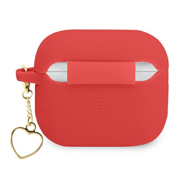 iTok webáruház - Guess Guess GUA3LSCHSR AirPods 3 szilikon tok – Charm Heart Collection, piros 2 Guess GUA3LSCHSR AirPods 3 cover red/red Silicone Charm Heart Collection