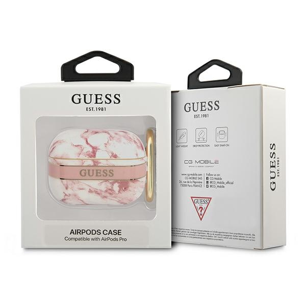 iTok webáruház - Guess Guess GUAPHCHMAP AirPods Pro tok – Marble Strap Collection, rózsaszín 3 Guess GUAPHCHMAP AirPods Pro cover pink/pink Marble Strap Collection