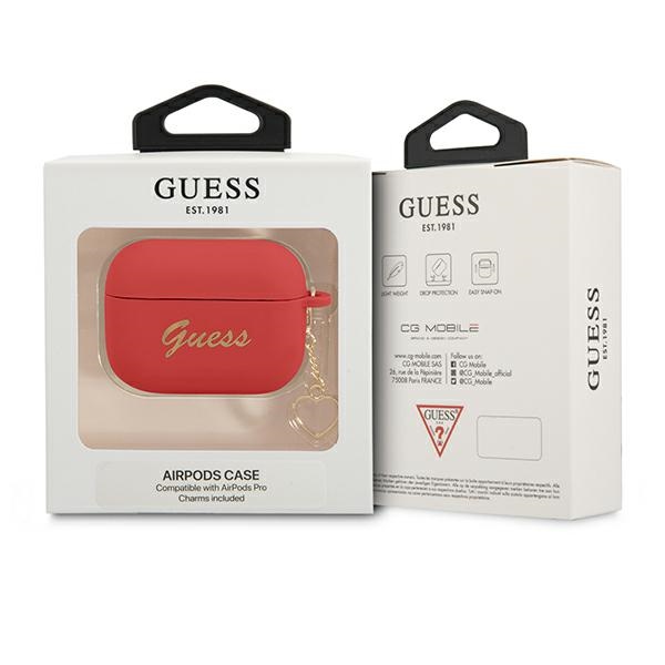 iTok webáruház - Guess Guess GUAPLSCHSR AirPods Pro szilikon tok – Charm Heart, piros 3 Guess GUAPLSCHSR AirPods Pro cover red/red Silicone Charm Heart Collection