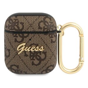 Guess GUA24GSMW AirPods tok, barna, 4G Script Metal Collection