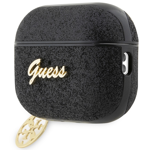 iTok webáruház - Guess Guess GUAP2GLGSHK AirPods Pro 2 tok – 4G Glitter Flake 3 Guess GUAP2GLGSHK AirPods Pro 2 cover black/black Glitter Flake 4G Charm