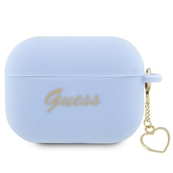 iTok webáruház - Guess Guess GUAP2LSCHSB AirPods Pro 2 szilikontok, kék 1 Guess GUAP2LSCHSB AirPods Pro 2 cover blue/blue Silicone Charm Heart Collection