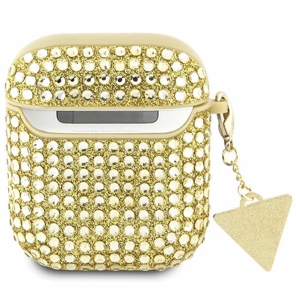 iTok webáruház - Guess Guess GUA2HDGTPD AirPods 1/2 tok Rhinestone Triangle, arany 2 Guess GUA2HDGTPD AirPods 1/2 cover gold/gold Rhinestone Triangle Charm