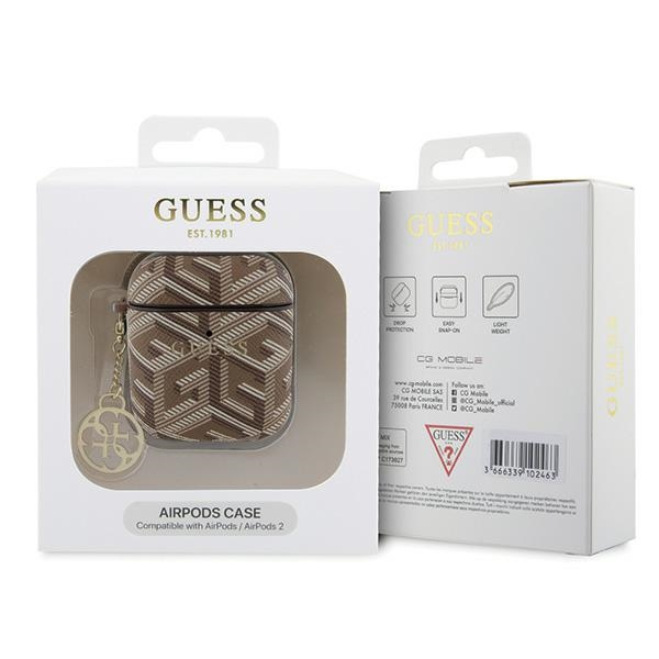 iTok webáruház - Guess Guess GUA2PGCE4CW tok AirPods 1/2-höz – barna GCube Charm 3 Guess GUA2PGCE4CW case for AirPods 1/2 - brown GCube Charm