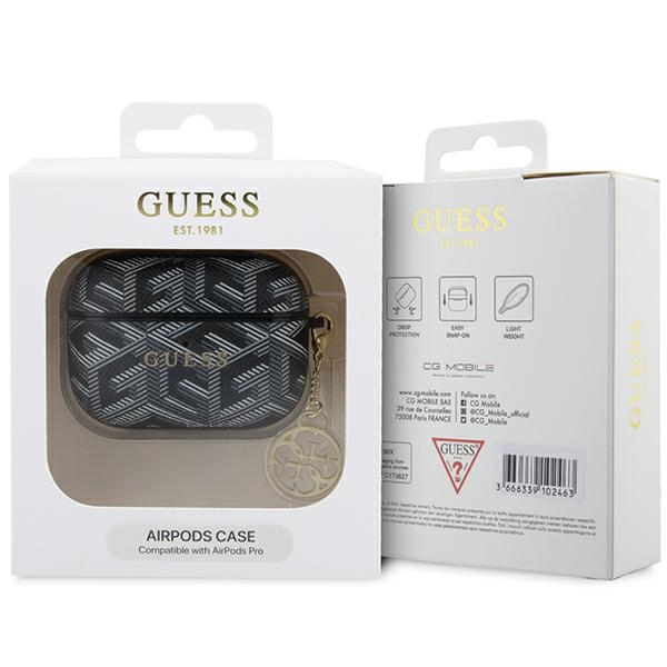 iTok webáruház - Guess Guess GUAPPGCE4CK GCube Charm tok AirPods Pro-hoz – fekete 3 Guess GUAPPGCE4CK case for AirPods Pro - black GCube Charm