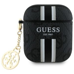 Guess GUA2P4RPSK AirPods 1/2 tok, fekete/fekete, 4G csíkos charm