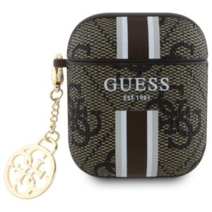 Guess GUA2P4RPSW AirPods 1/2 tok 4G Printed Stripes Charm – barna/barna