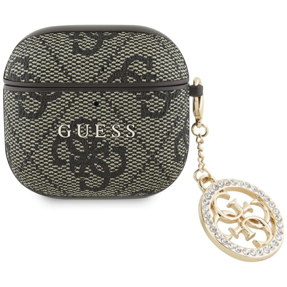 iTok webáruház - Guess Guess 4G Strass Charm tok AirPods 4-hez (barna) 1 Guess 4G Strass Charm Case for AirPods 4 (barna)