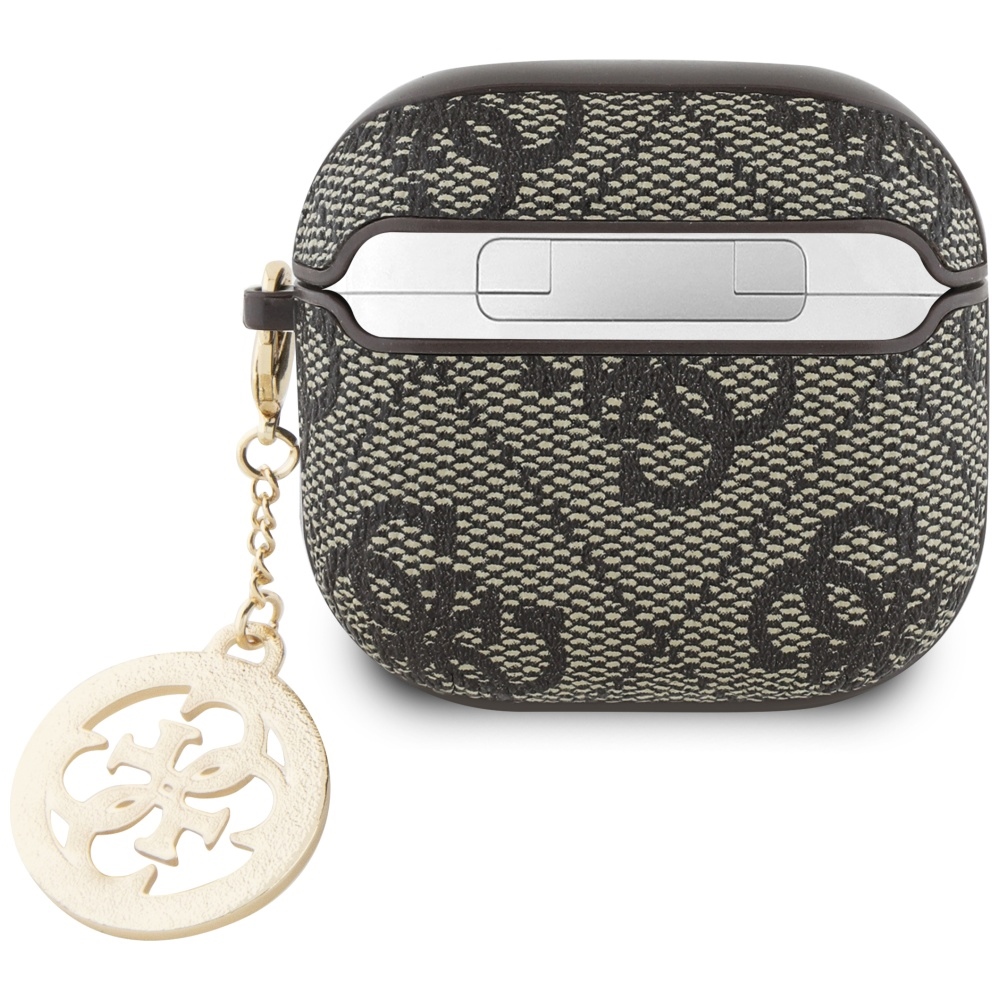 iTok webáruház - Guess Guess 4G Strass Charm tok AirPods 4-hez (barna) 2 Guess 4G Strass Charm Case for AirPods 4 (barna)