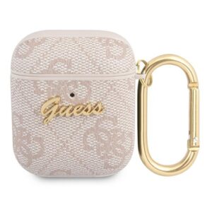Guess 4G Script Metal Collection tok AirPods 1/2-höz (rózsaszín)