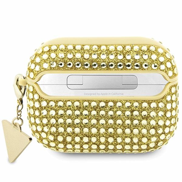 iTok webáruház - Guess Guess Rhinestone Triangle tok AirPods Pro 2-höz (arany) 2 Guess Rhinestone Triangle Case for AirPods Pro 2 (2022/2023) (arany)