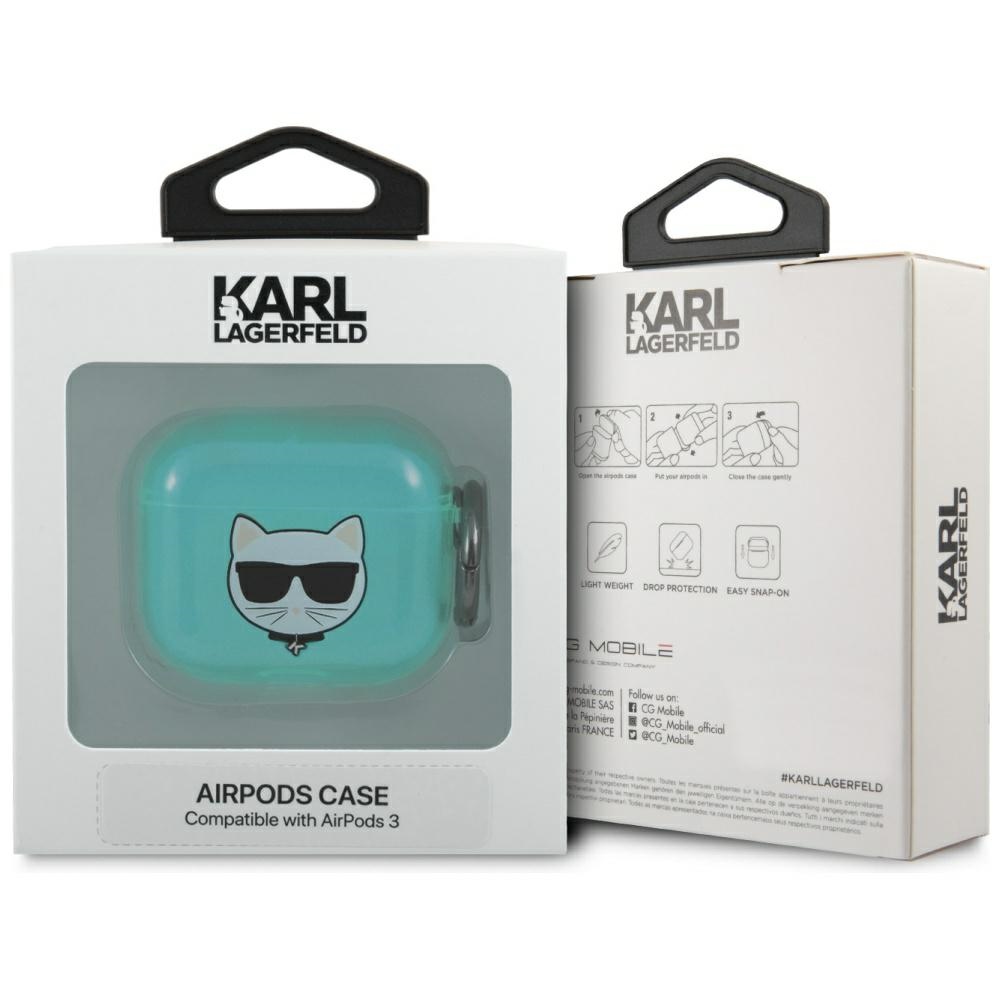iTok webáruház - Karl Lagerfeld Karl Lagerfeld Choupette tok AirPods 3-hoz (kék) 3 Karl Lagerfeld Choupette Case for AirPods 3 (kék)