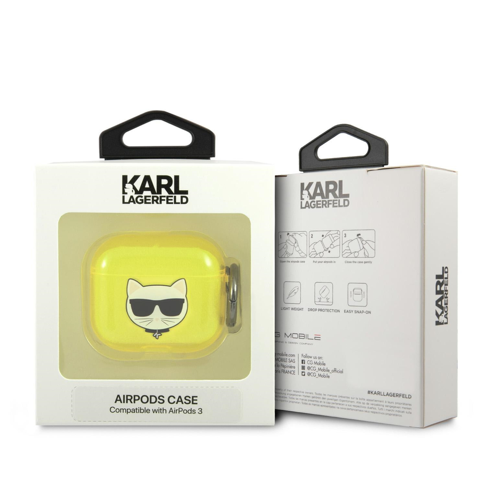 iTok webáruház - Karl Lagerfeld Karl Lagerfeld Choupette tok AirPods 3-hoz (sárga) 3 Karl Lagerfeld Choupette Case for AirPods 3 (sárga)