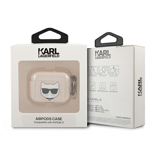iTok webáruház - Karl Lagerfeld Karl Lagerfeld Glitter Choupette tok AirPods 3-hoz (arany) 3 Karl Lagerfeld Glitter Choupette Case for AirPods 3 (arany)