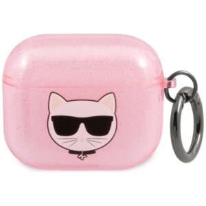 Karl Lagerfeld Glitter Choupette tok AirPods 3-hoz (rózsaszín)