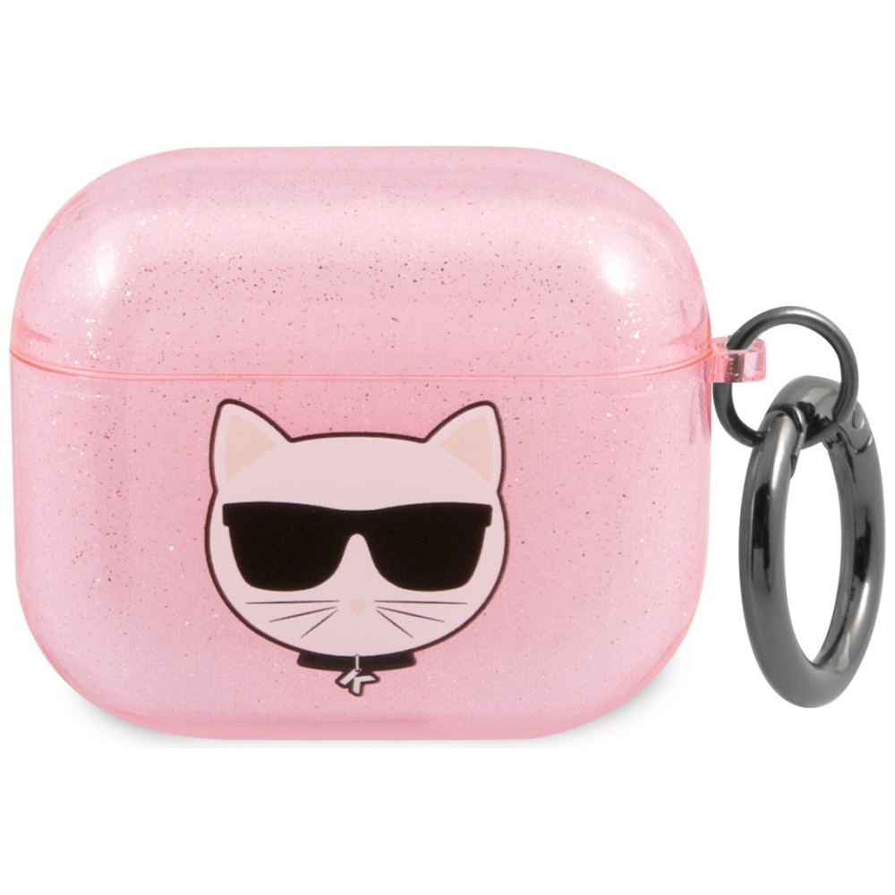 iTok webáruház - Karl Lagerfeld Karl Lagerfeld Glitter Choupette tok AirPods 3-hoz (rózsaszín) 1 Karl Lagerfeld Glitter Choupette Case for AirPods 3 (rózsaszín)