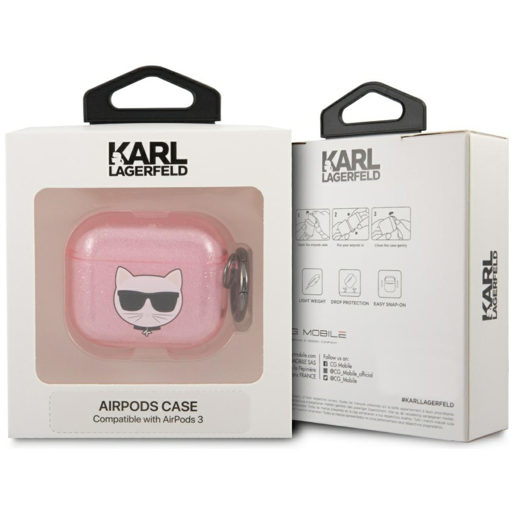 iTok webáruház - Karl Lagerfeld Karl Lagerfeld Glitter Choupette tok AirPods 3-hoz (rózsaszín) 3 Karl Lagerfeld Glitter Choupette Case for AirPods 3 (rózsaszín)